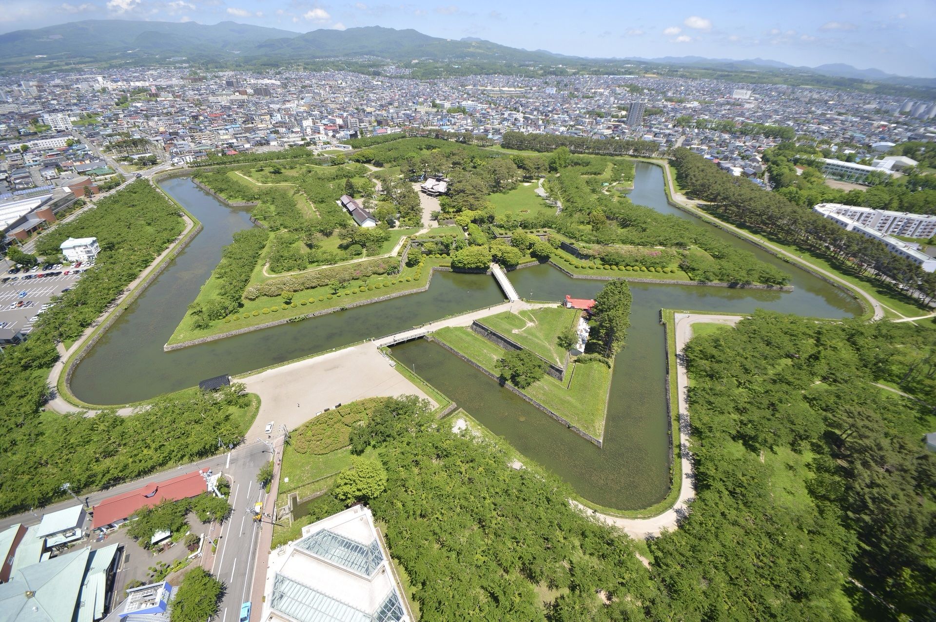 The star-shaped fort of Goryokaku seen from above