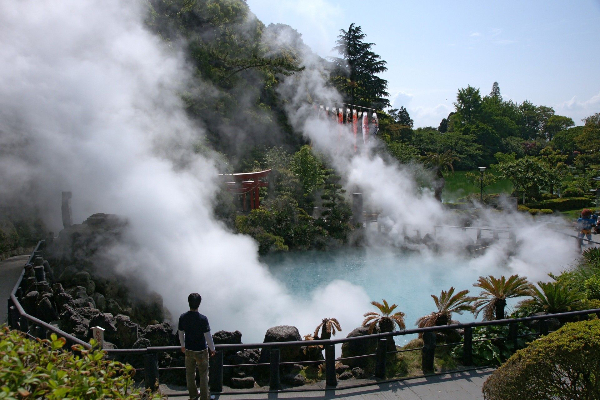 Steam rising from Umi Jigoku, the Sea Hell